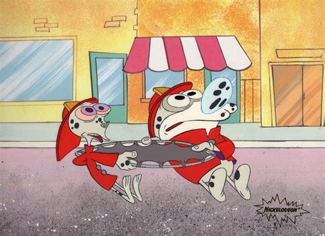 Ren & Stimpy Fire Dogs Production Cel Cell And Nickelodeon Animation Art | #1848698075