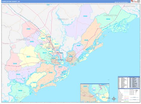 Charleston County Zip Code Map