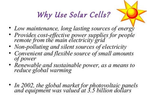 Solar cells and its applications
