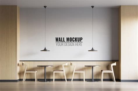 Free PSD | Interior coffee shop wall mockup