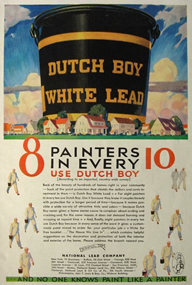 1930 Dutch Boy White Lead Paint Ad, Vintage Hardware & Paint Ads