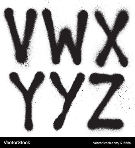 Detailed graffiti spray paint font type part 4 Vector Image