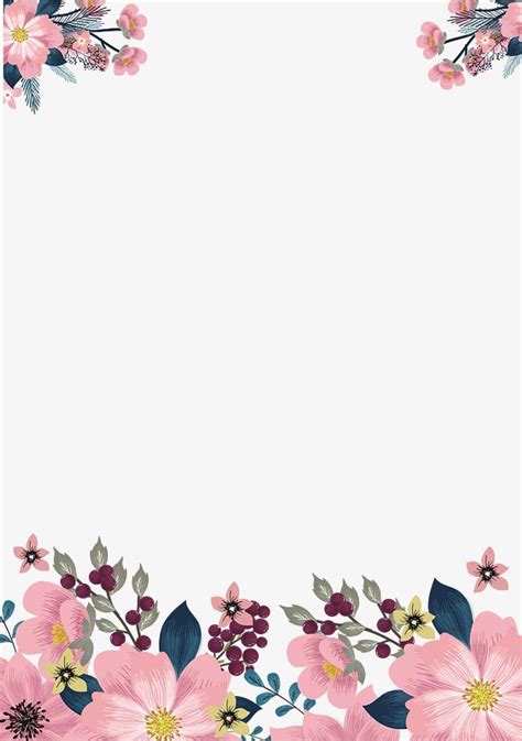 Hand painted pink borders | Free watercolor flowers, Flower border ...