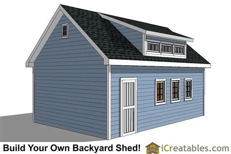 16x24 shed with dormer roof plans right | Shed plans, Diy shed plans, Building a shed