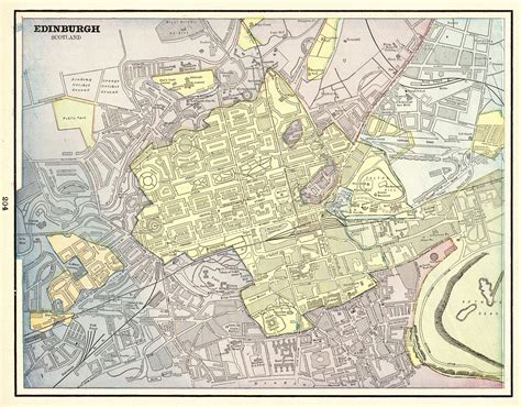 1892 Antique EDINBURGH Map Vintage Map of Edinburgh SCOTLAND Gallery ...