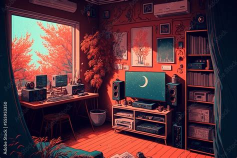 Lofi room, beautiful chill, atmospheric wallpaper. background. lo-fi, hip-hop style. Anime and ...