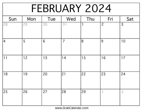 Feb 2024 Calendar - Kit Kirbie