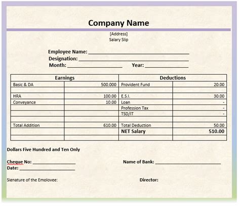 8 Salary Slip Format & Templates – Microsoft Word Templates