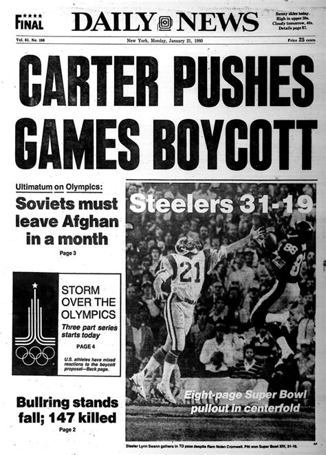 President Carter calls for U.S. boycott of Olympics in Moscow in 1980 – New York Daily News