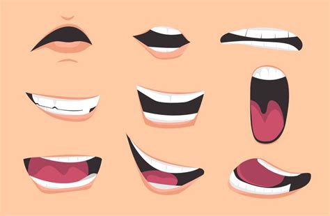 Cartoon mouth expressions set. Vector illustration. 342315 Vector Art at Vecteezy