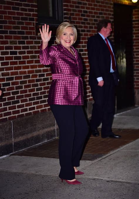 Hillary Clinton Wearing Purple Gingham Argent Blazer | POPSUGAR Fashion