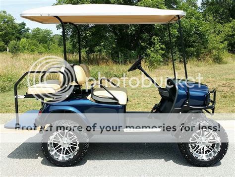 2011 EZGO TXT 48V GOLF CART LIFT KIT ALLOYS BLUE W/ TAN SEATS ST COWL ...