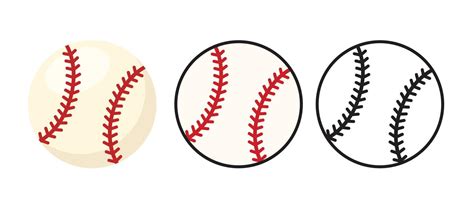 Baseball ball set icon vector illustration 16137092 Vector Art at Vecteezy