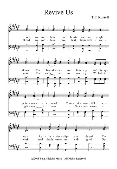 Revive Us Again Free Music Sheet - musicsheets.org