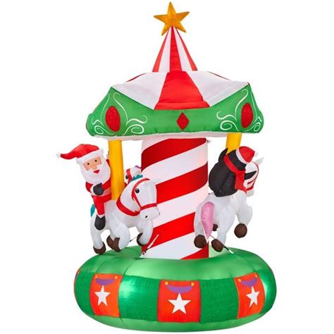 Animated Airblown Carousel | Outdoor christmas decorations, Outdoor christmas, Inflatable ...