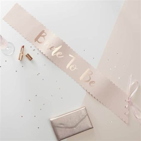 Bridal Party Sash & Bride to Be Sash - Rose Gold and Blush | EnFete