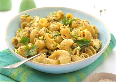 easy pasta with smoked mussels, creme fraiche, spring onions and chilli ...