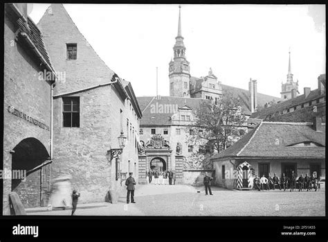 Torgau. Castle entrance and Hauptwache Stock Photo - Alamy