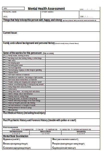 Free 8 Mental Health Assessment Forms In Pdf Ms Word | Free Hot Nude Porn Pic Gallery