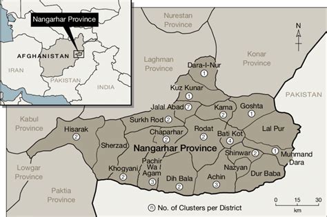 Geographic Distribution of 37 Clusters in Nangarhar Province ...