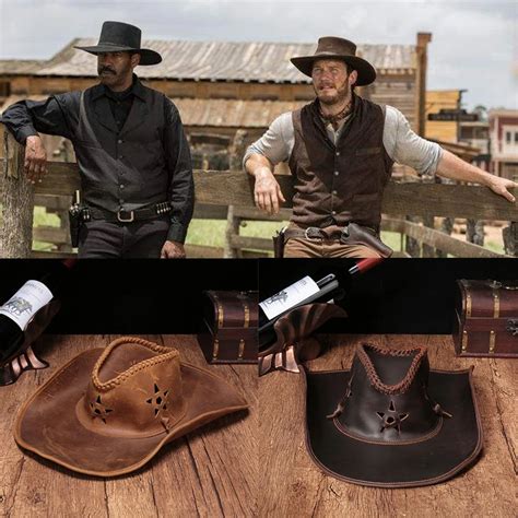 High-Genuine-Leather-Western-Cowboy-Hats-Men-Sun-Visor-Cap-Women-Travel ...