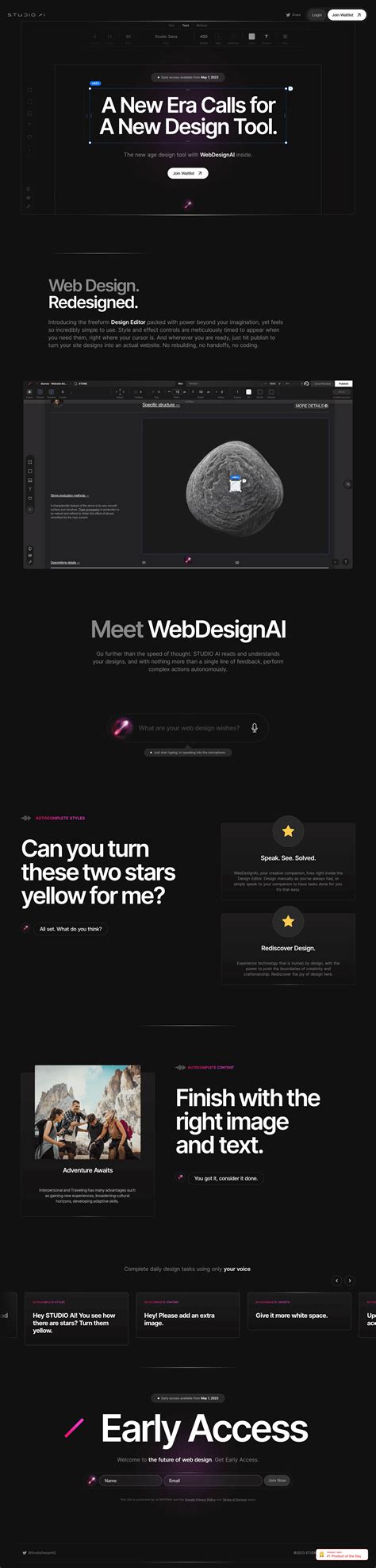 STUDIO AI page - SaaS Landing Page