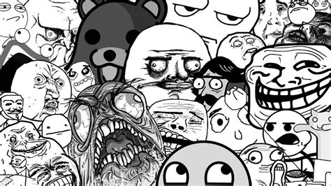 Download Funny Doodle Troll Faces Meme Laptop Wallpaper | Wallpapers.com