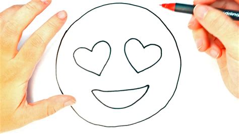 How to draw a heart eyes emoji for Kids | heart eyes emoji Easy Draw ...