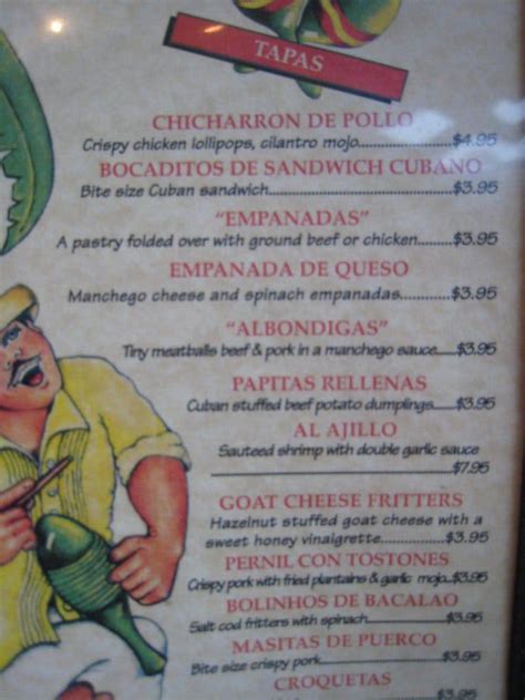 Menu at Cuban Pete's pub & bar, Montclair