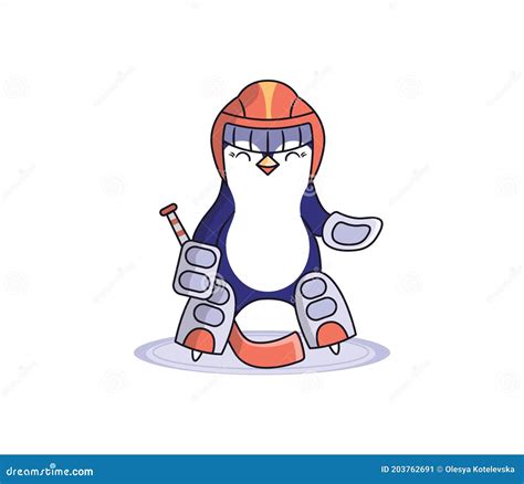 Penguin Hockey Team Mascot Logo Cartoon Vector | CartoonDealer.com ...