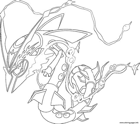 Mega Rayquaza Rubis Omega Et Saphir Alpha Coloring page Printable