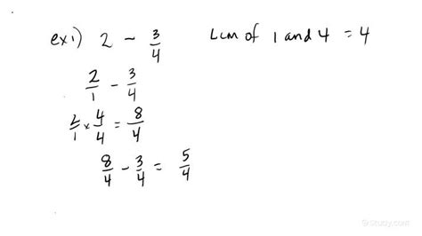 How to Add or Subtract Whole Numbers & Fractions | Algebra | Study.com