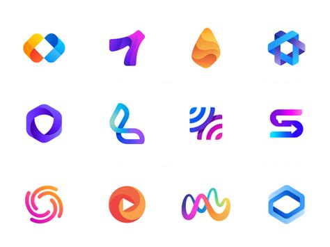 various logos designed to look like 3d shapes