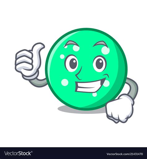 Thumbs up circle character cartoon style Vector Image