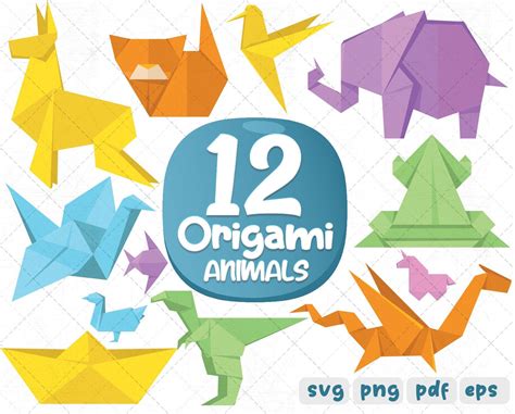 Origami Animals Illustration, Origami Animals Clipart, Origami Animals ...