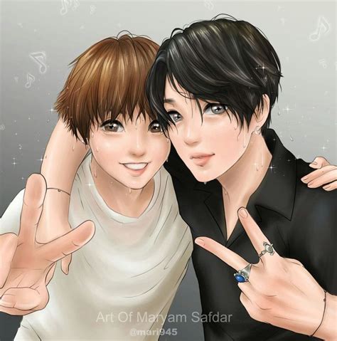 Jimin x Jungkook (Fanarts) | Jikook, Imagenes wallpapers, Artistas