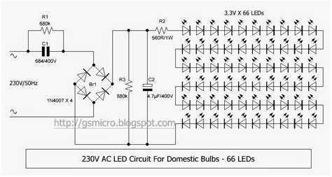 230V AC LED Circuit ~ GSmicro