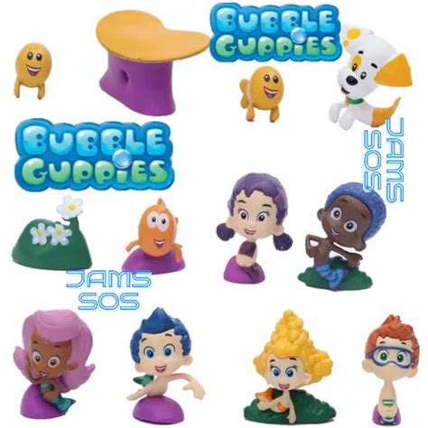 CARTOON BUBBLE GUPPIES Gil Molly Nonny Vinyl 2" Figure Toy Cake Topper NICK JR £6.99 - PicClick UK