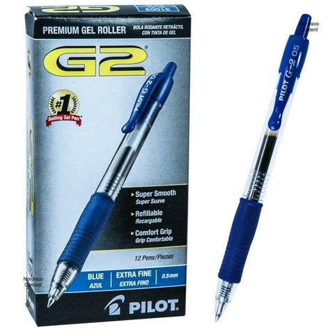 Pilot G2 05 Blue 31003, 0.5mm Extra Fine, Blue Gel Ink Rollerball Pen ...