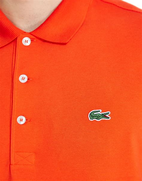 Lacoste Cotton Alligator Polo Shirt in Red for Men - Lyst