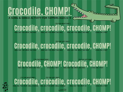 Crocodile, CHOMP!- A Rhythm Activity for Tappers Ages 6-9 Rhythm Activities, Dance Steps, Gum ...