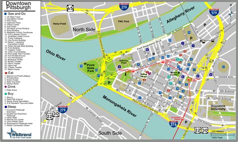 Pittsburgh Tourist Map - Pittsburg Pennsylvania • mappery | Pittsburgh map, Tourist map ...