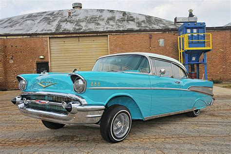 1957 chevrolet bel air driver side front view - Lowrider