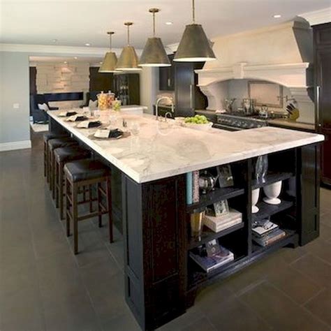 Kitchen Island Design Ideas With Marble Countertops 06 - SWEETYHOMEE