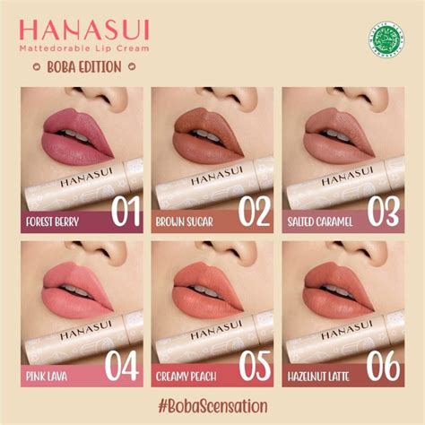 Jual HANASUI MATTEDORABLE LIP CREAM BOBA EDITION | Shopee Indonesia