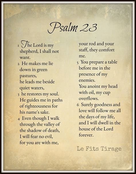 Free Printable Psalm 23 Printable Version