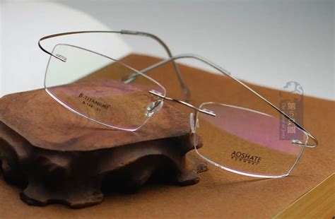 Rimless eyeglasses Titanium eyeglasses frame hingeless optical ...