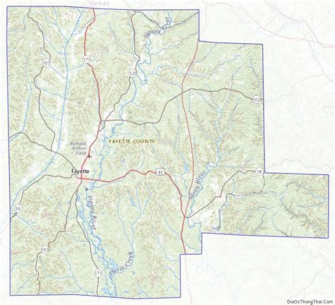 Map of Fayette County, Alabama