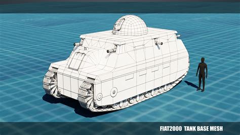 3D model FIAT2000 TANK BASE MESH VR / AR / low-poly | CGTrader