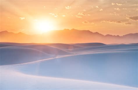 Free download | HD wallpaper: white desert on sunset, Sunrise, White Sands, New Mexico, 4K ...